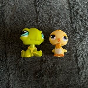 Littlest Pet Shop LPS #971 Turtle & #2419 Chick - Rare G2 Bundle